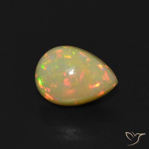 0.54ct Naturale Multicolore Opale, Forma a pera, Trasparente