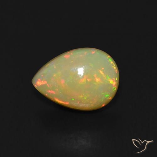 Opale Multicolore naturale da 0.54 ct, Forma a pera, Trasparente