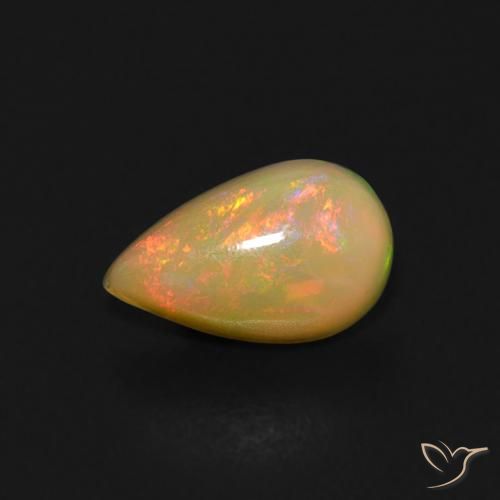 0.53ct Naturale Multicolore Opale, Forma a pera, Trasparente