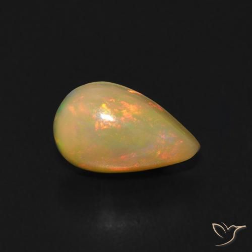 Opale Multicolore naturale da 0.53 ct, Forma a pera, Trasparente