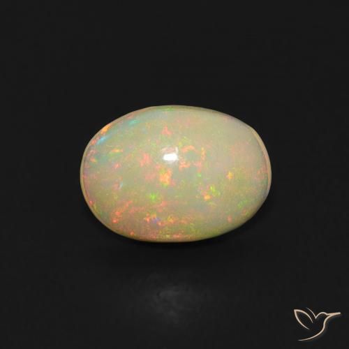 0.44ct Naturale Multicolore Opale, Ovale, Trasparente