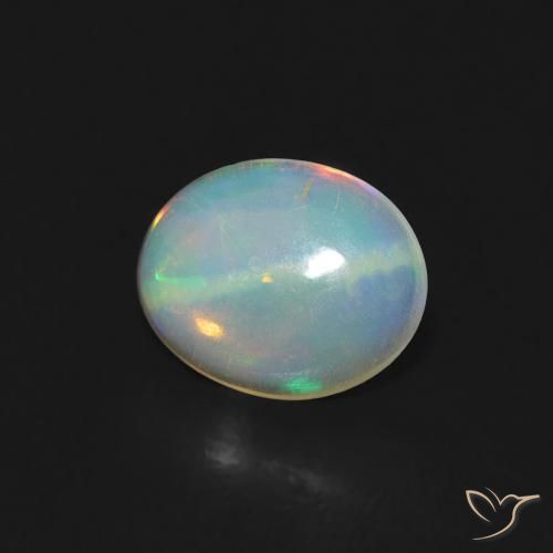 Opale Multicolore naturale da 0.32 ct, Ovale, Trasparente