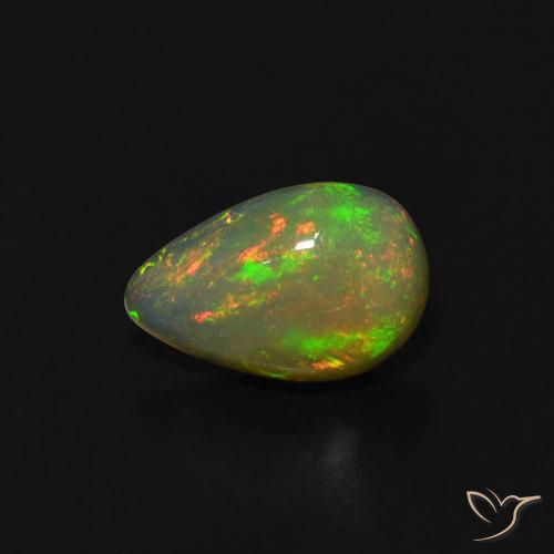 0.46ct Naturale Multicolore Opale, Forma a pera, Trasparente