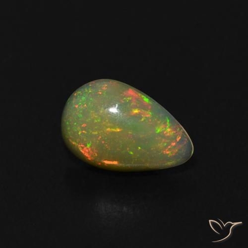 Opale Multicolore naturale da 0.46 ct, Forma a pera, Trasparente
