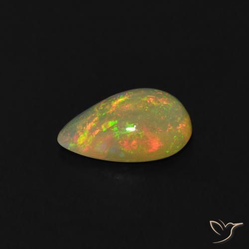 Opale Multicolore naturale da 0.46 ct, Forma a pera, Trasparente