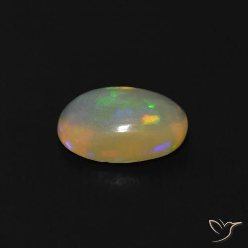Opale Bianco bluastro naturale da 0.52 ct, Ovale, Trasparente