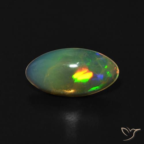 0.80ct Naturale Multicolore Opale, Taglio marquise, Trasparente