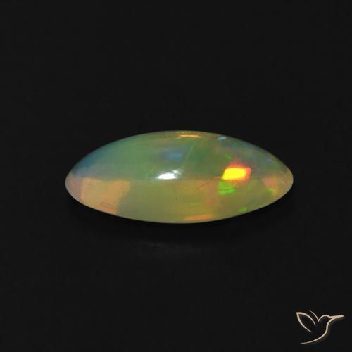Opale Multicolore naturale da 0.80 ct, Taglio marquise, Trasparente