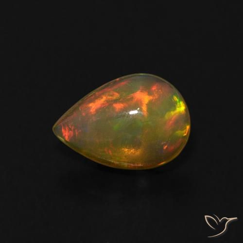 0.42ct Naturale Multicolore Opale, Forma a pera, Trasparente, Photo A