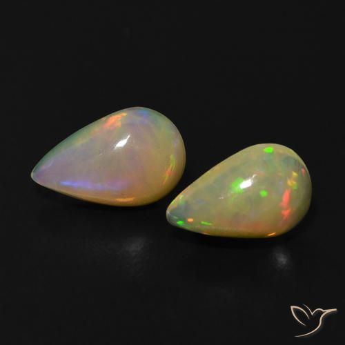 0.86ctw Naturale Multicolore Opale, Forma a pera, Trasparente