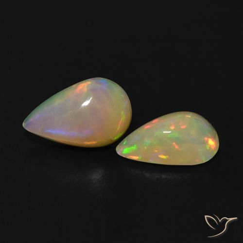 Gemme di Opale Multicolore naturale da 0.86 ct, Forma a pera, Trasparente