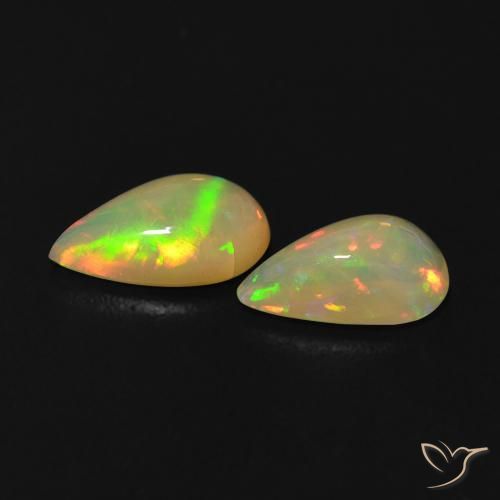 Gemme di Opale Multicolore naturale da 0.86 ct, Forma a pera, Trasparente