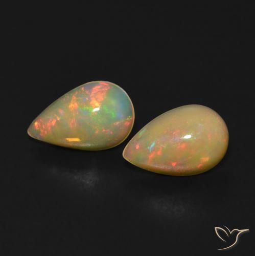 0.89ctw Naturale Multicolore Opale, Forma a pera, Trasparente