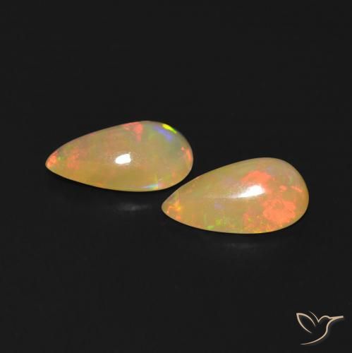 Gemme di Opale Multicolore naturale da 0.89 ct, Forma a pera, Trasparente