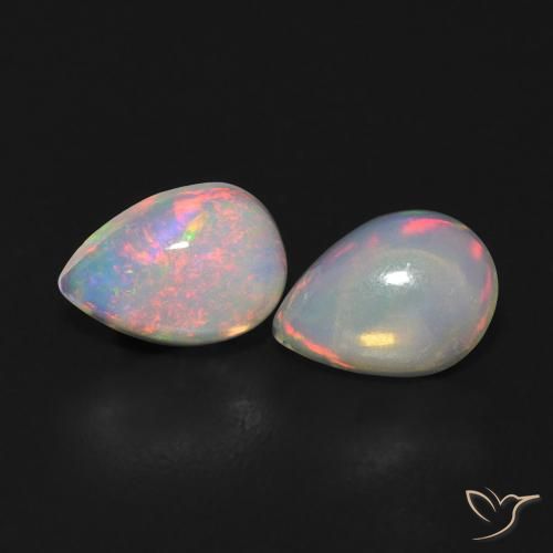 0.98ctw Naturale Multicolore Opale, Forma a pera, Trasparente