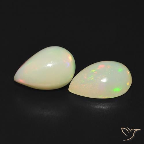 Gemme di Opale Multicolore naturale da 1.59 ct, Forma a pera, Trasparente