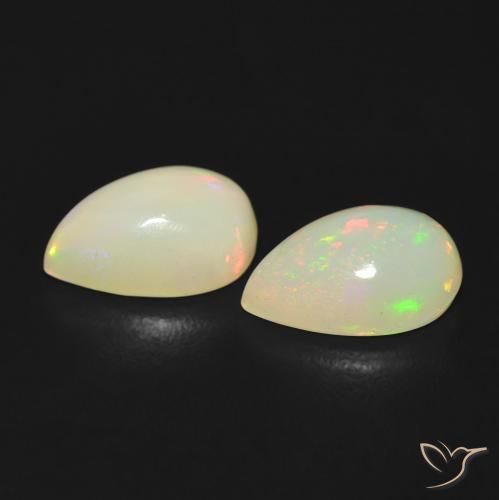 Gemme di Opale Multicolore naturale da 1.59 ct, Forma a pera, Trasparente