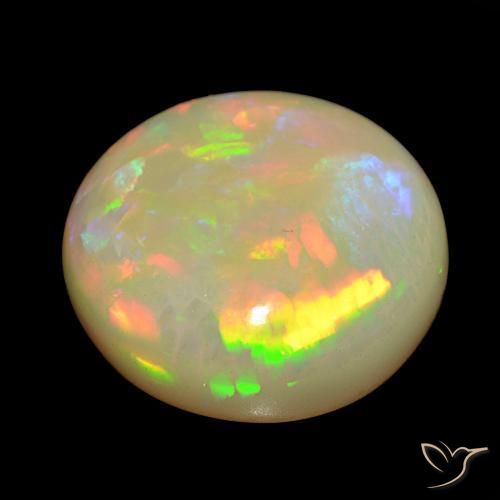 Opale Multicolore naturale da 26.71 ct, Rotondo, Opaco