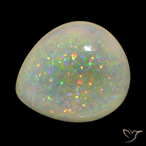 Opale Multicolore naturale da 25.86 ct, Forma a pera, Trasparente