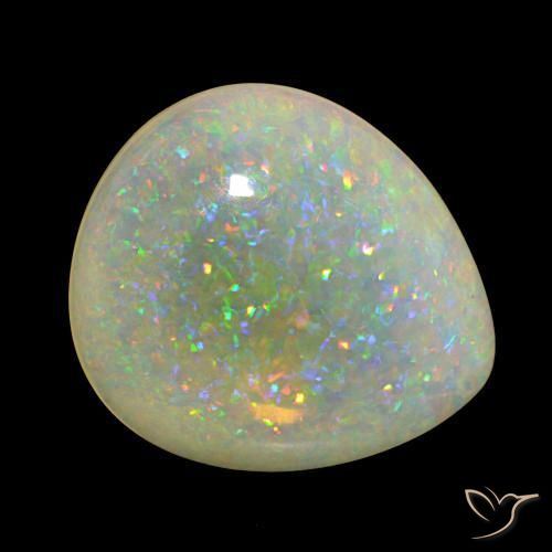 Opale Multicolore naturale da 25.86 ct, Forma a pera, Trasparente