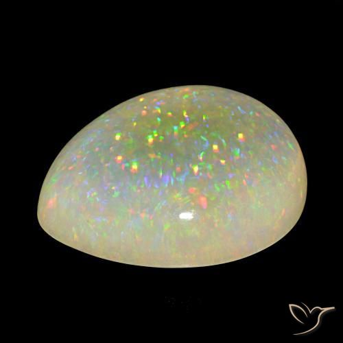 Opale Multicolore naturale da 25.86 ct, Forma a pera, Trasparente