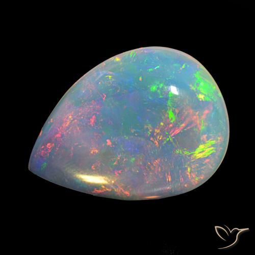 Opale Multicolore naturale da 12.52 ct, Forma a pera, Trasparente