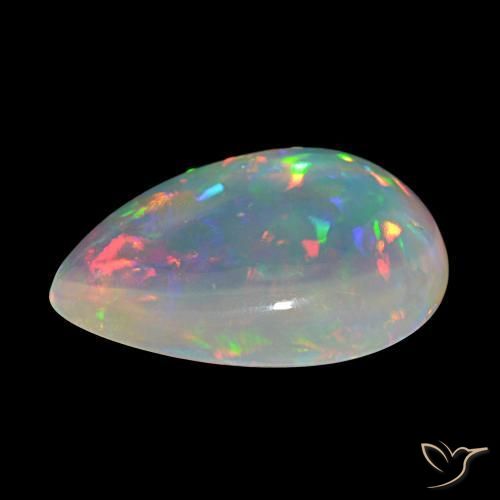 Opale Multicolore naturale da 9.35 ct, Forma a pera, Trasparente