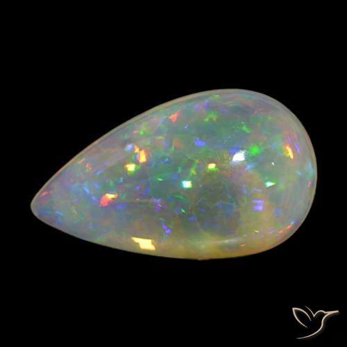 9.19ct Multicolore Opale Pietre preziose, Forma a pera, Trasparente