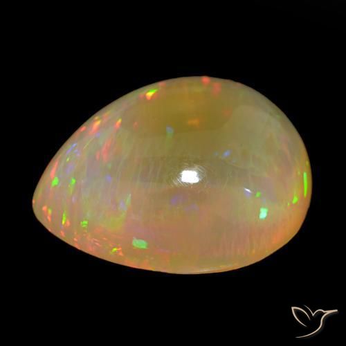 Opale Multicolore naturale da 24.54 ct, Forma a pera, Trasparente