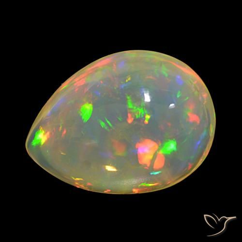 11.83ct Multicolore Opale Pietre preziose, Forma a pera, Trasparente