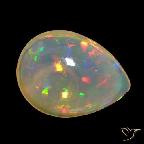Opale Multicolore naturale da 11.83 ct, Forma a pera, Trasparente