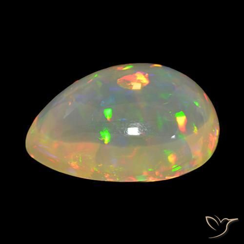 Opale Multicolore naturale da 11.83 ct, Forma a pera, Trasparente