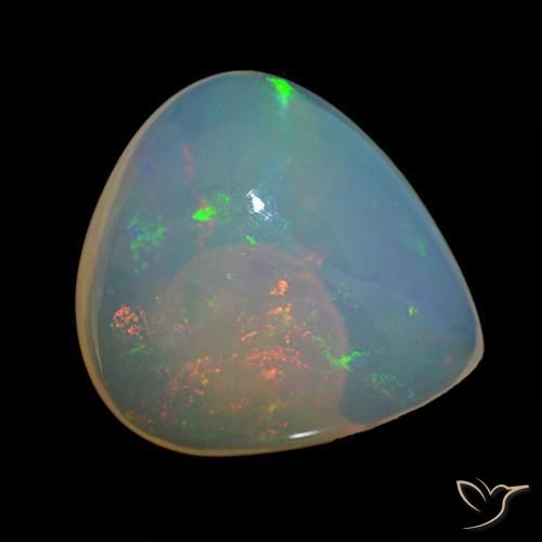 Opale Multicolore naturale da 7.78 ct, Forma a pera, Trasparente