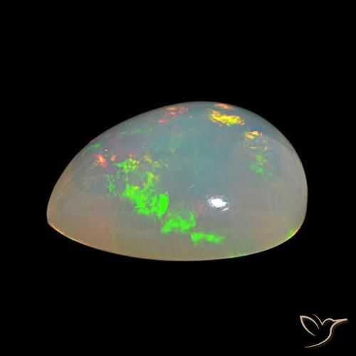Opale Multicolore naturale da 7.78 ct, Forma a pera, Trasparente