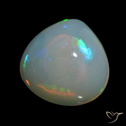 Opale Multicolore naturale da 15.40 ct, Forma a pera, Trasparente