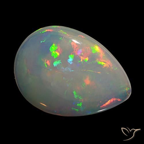 Opale Multicolore naturale da 8.72 ct, Forma a pera, Trasparente