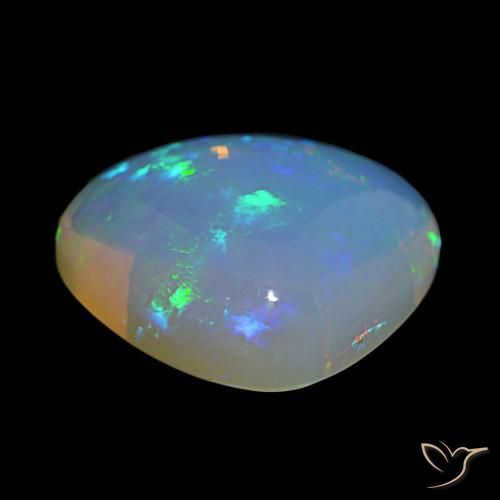 Opale Multicolore naturale da 12.50 ct, Forma a pera, Trasparente