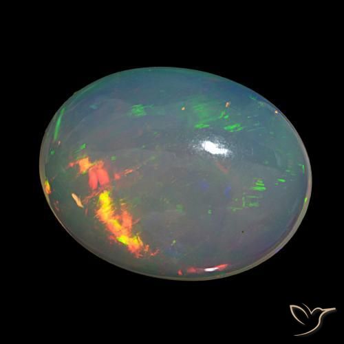 Opale Multicolore naturale da 7.53 ct, Taglio ovale, Trasparente