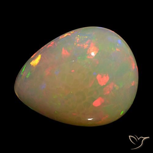 Opale Multicolore naturale da 14.60 ct, Forma a pera, Trasparente