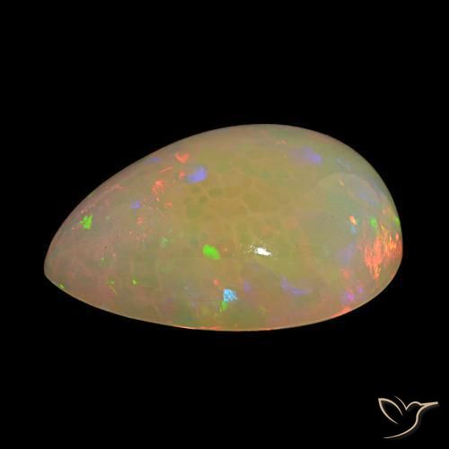 Opale Multicolore naturale da 14.60 ct, Forma a pera, Trasparente