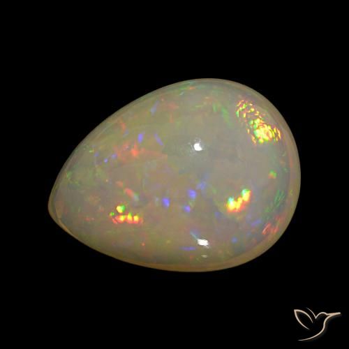 Opale Multicolore naturale da 12.66 ct, Forma a pera, Traslucido