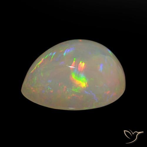 Opale Multicolore naturale da 12.66 ct, Forma a pera, Traslucido