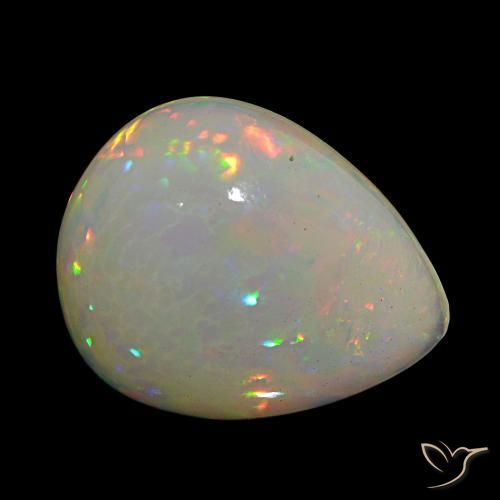 Opale Multicolore naturale da 10.41 ct, Forma a pera, Opaco