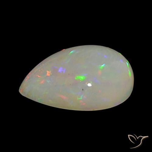 Opale Multicolore naturale da 10.41 ct, Forma a pera, Opaco