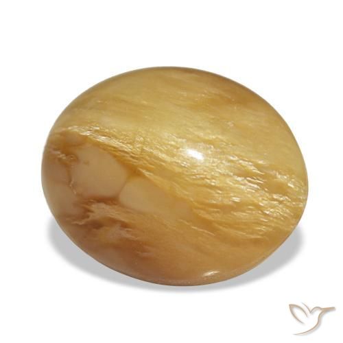 Opale naturale dorato da 4,59 ct, taglio ovale, opaco