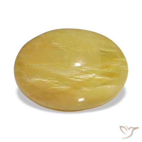 Opale naturale dorato da 4,36 ct, taglio ovale, opaco