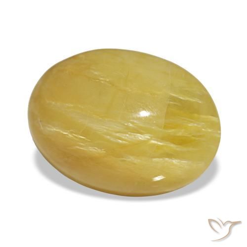 Opale naturale dorato da 4,36 ct, taglio ovale, opaco
