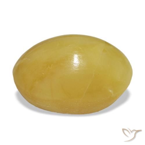 Opale naturale dorato da 4,36 ct, taglio ovale, opaco