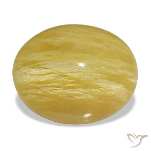 Opale naturale dorato da 6,20 ct, taglio ovale, opaco