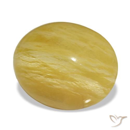 Opale naturale dorato da 6,20 ct, taglio ovale, opaco